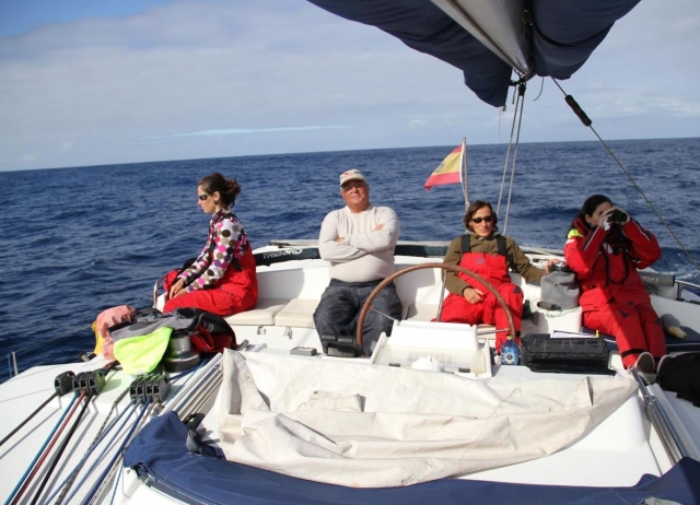  Sitting with the monkeys on deck 